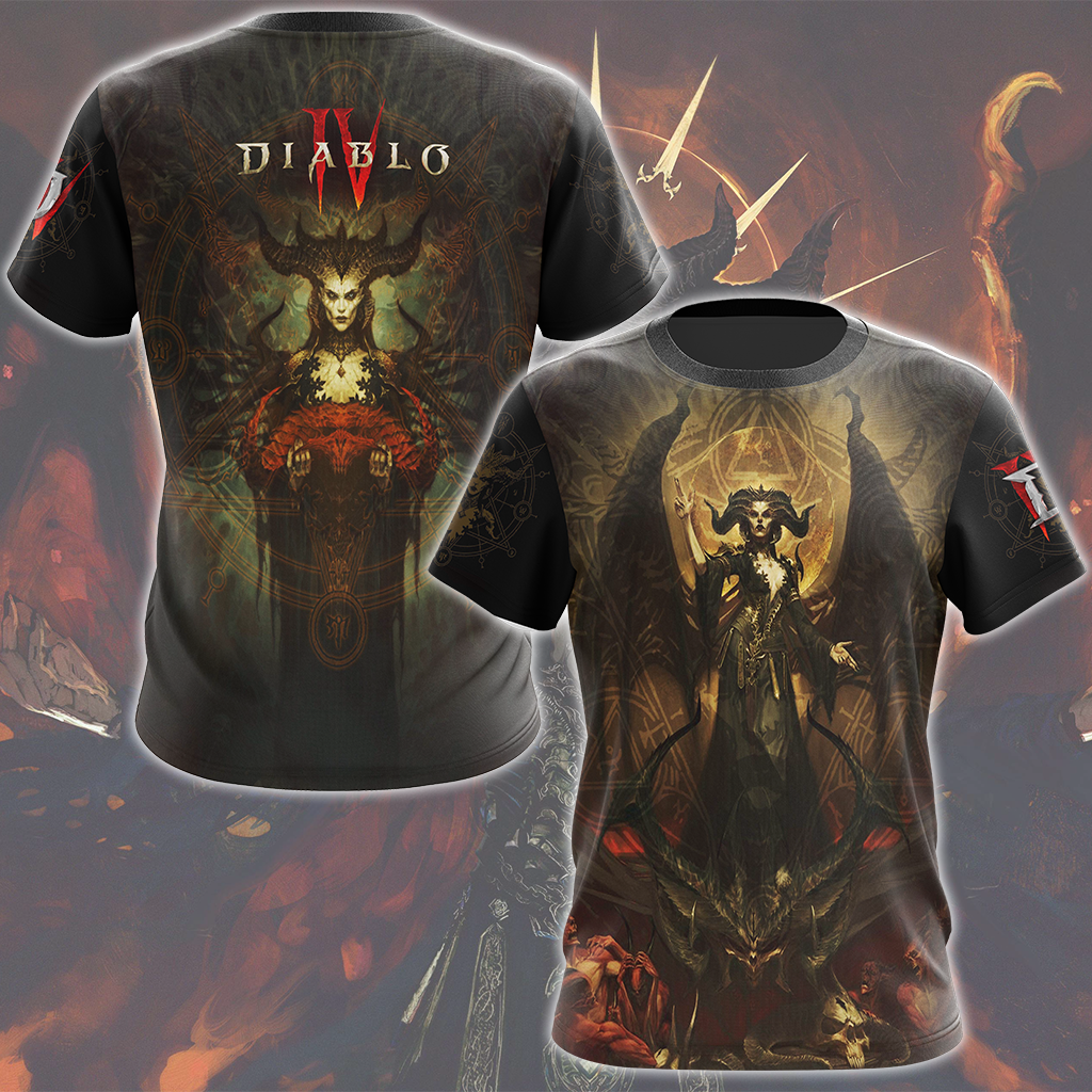 Diablo IV Video Game All Over Printed T-shirt Tank Top Zip Hoodie Pullover Hoodie Hawaiian Shirt Beach Shorts Joggers T-shirt