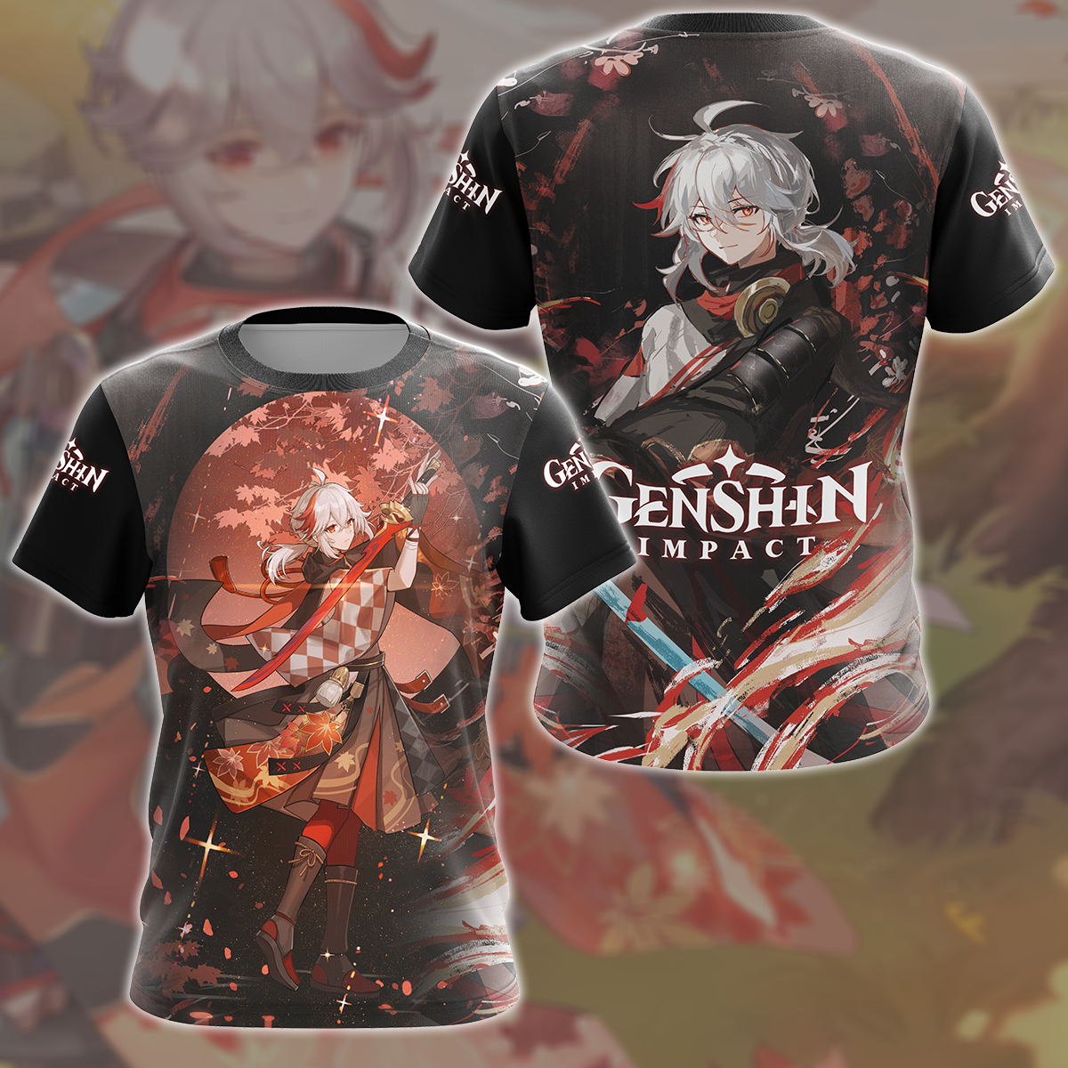 Genshin Impact Kaedehara Kazuha Video Game All Over Printed T-shirt Tank Top Zip Hoodie Pullover Hoodie Hawaiian Shirt Beach Shorts Joggers T-shirt