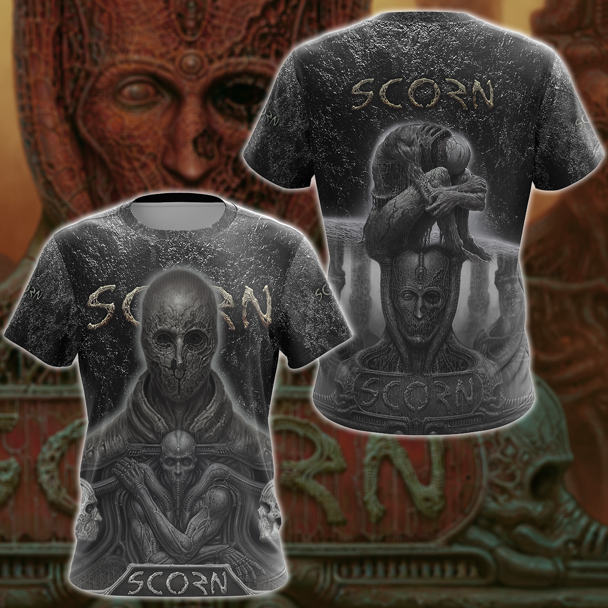 Scorn Video Game 3D All Over Print T-shirt Tank Top Zip Hoodie Pullover Hoodie Hawaiian Shirt Beach Shorts Jogger T-shirt