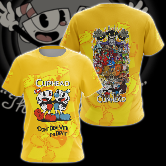Cuphead Video Game 3D All Over Print T-shirt Tank Top Zip Hoodie Pullover Hoodie Hawaiian Shirt Beach Shorts Jogger T-shirt
