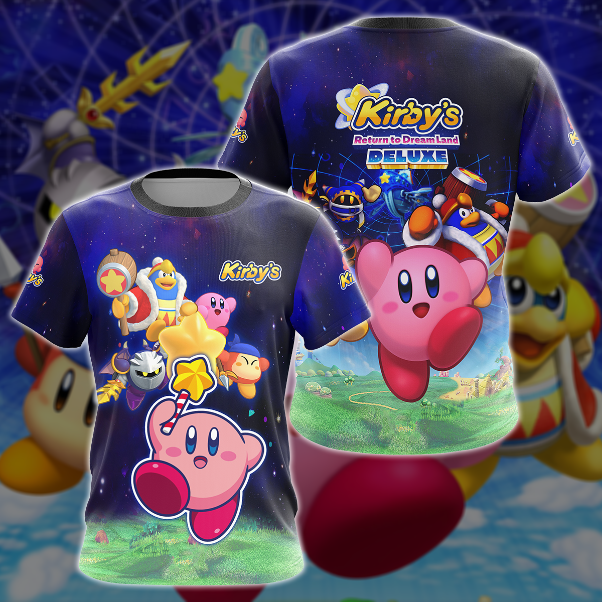 Kirby's Return to Dream Land Deluxe Video Game 3D All Over Printed T-shirt Tank Top Zip Hoodie Pullover Hoodie Hawaiian Shirt Beach Shorts Jogger T-shirt