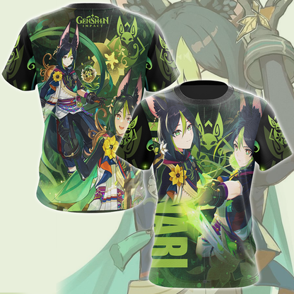Genshin Impact Tighnari Video Game All Over Printed T-shirt Tank Top Zip Hoodie Pullover Hoodie Hawaiian Shirt Beach Shorts Joggers T-shirt