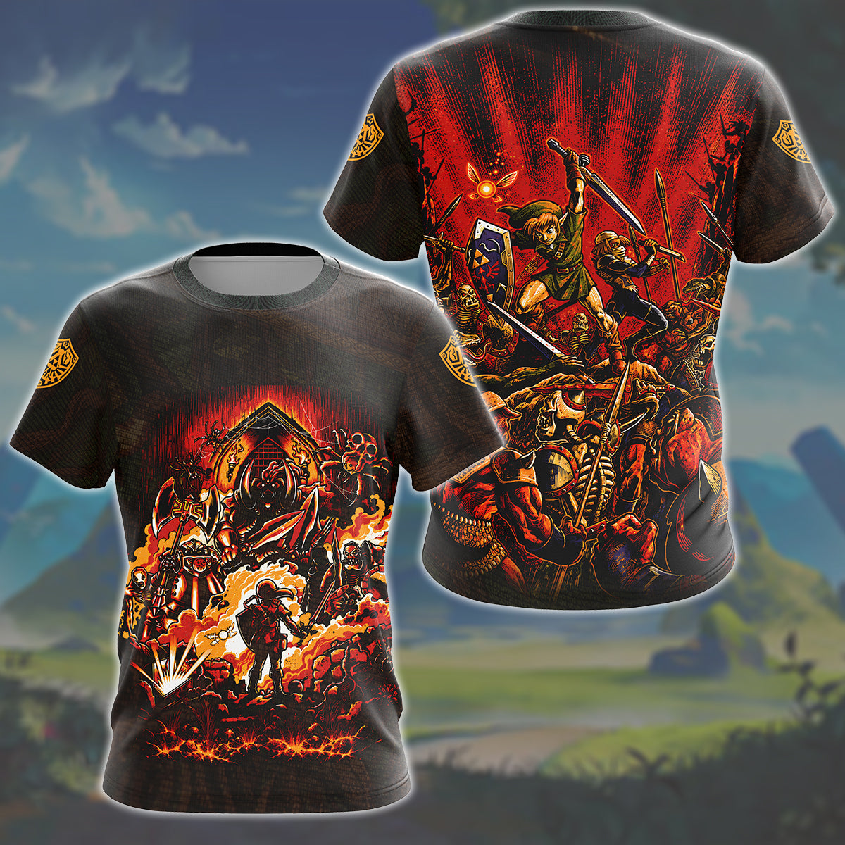 The Legend of Zelda Ocarina of Time Video Game All Over Printed T-shirt Tank Top Zip Hoodie Pullover Hoodie Hawaiian Shirt Beach Shorts Joggers