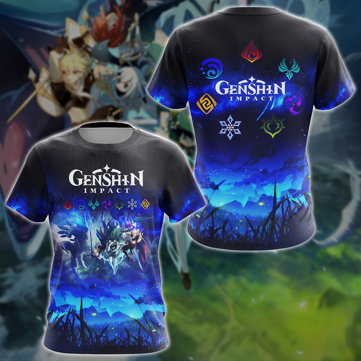 Genshin Impact Video Game 3D All Over Printed T-shirt Tank Top Zip Hoodie Pullover Hoodie Hawaiian Shirt Beach Shorts Jogger T-shirt