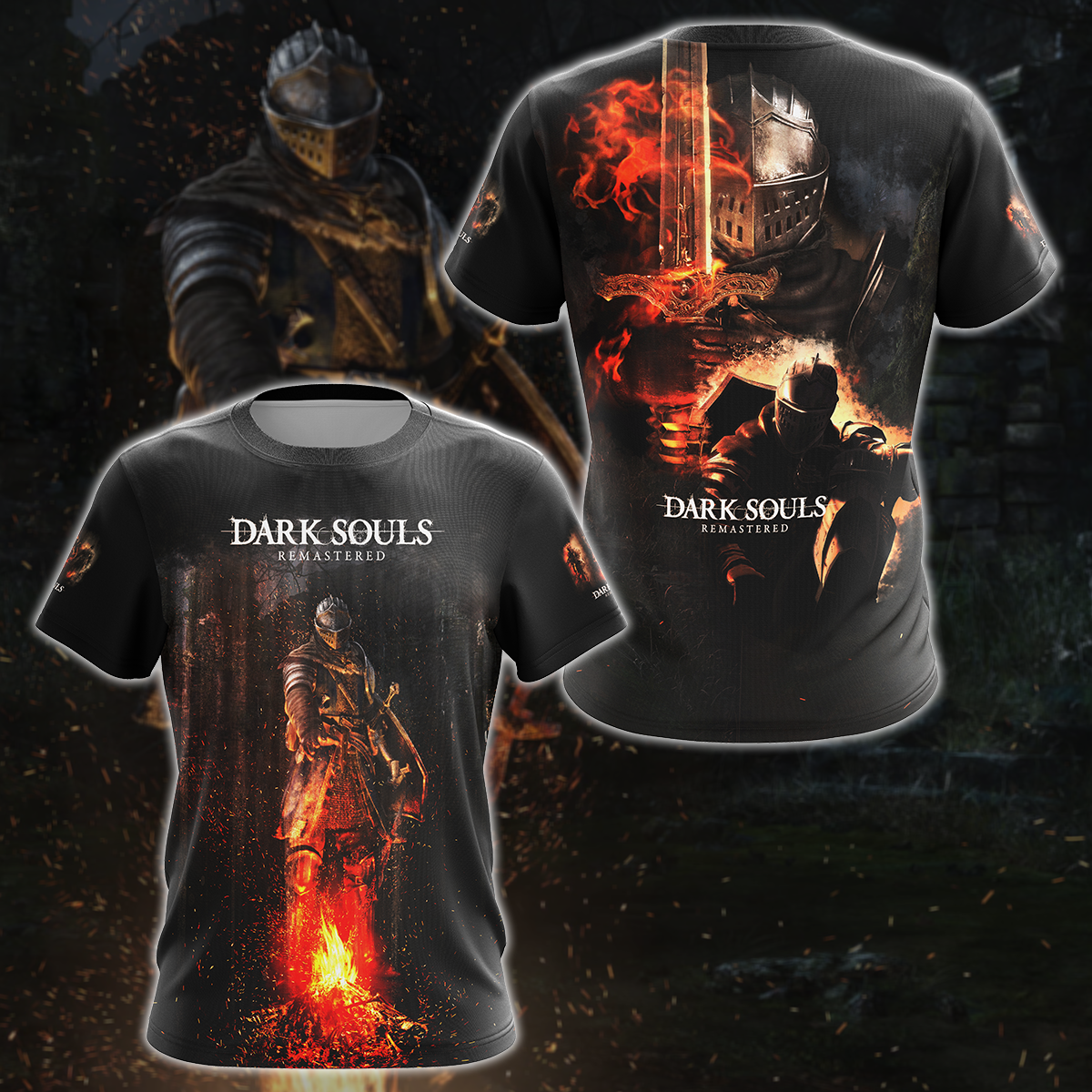 Dark Souls Remastered Video Game 3D All Over Printed T-shirt Tank Top Zip Hoodie Pullover Hoodie Hawaiian Shirt Beach Shorts Jogger T-shirt