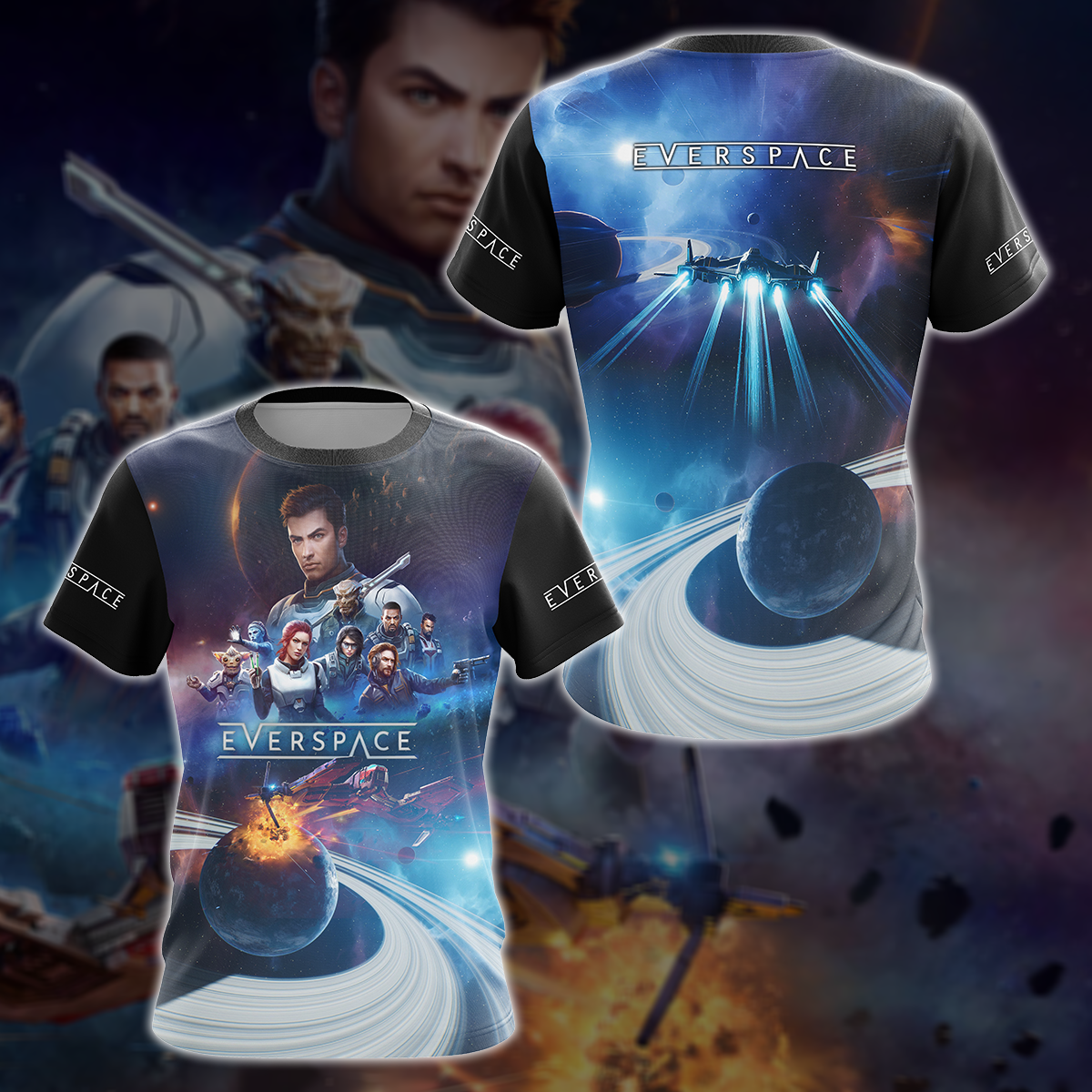 Everspace 2 Video Game 3D All Over Printed T-shirt Tank Top Zip Hoodie Pullover Hoodie Hawaiian Shirt Beach Shorts Jogger T-shirt S 