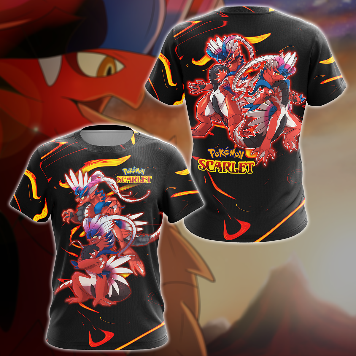 Pokemon Scarlet Video Game 3D All Over Print T-shirt Tank Top Zip Hoodie Pullover Hoodie Hawaiian Shirt Beach Shorts Jogger T-shirt