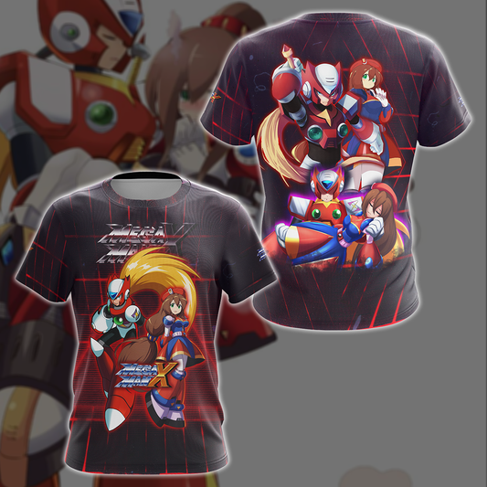 Mega Man X: Zero & Iris Video Game 3D All Over Printed T-shirt Tank Top Zip Hoodie Pullover Hoodie Hawaiian Shirt Beach Shorts Jogger T-shirt