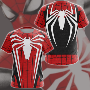 Spider-Man 2 Peter Parker Advanced Suit 2.0 Red & Black Cosplay Video Game All Over Printed T-shirt Tank Top Zip Hoodie Pullover Hoodie Hawaiian Shirt Beach Shorts Joggers   