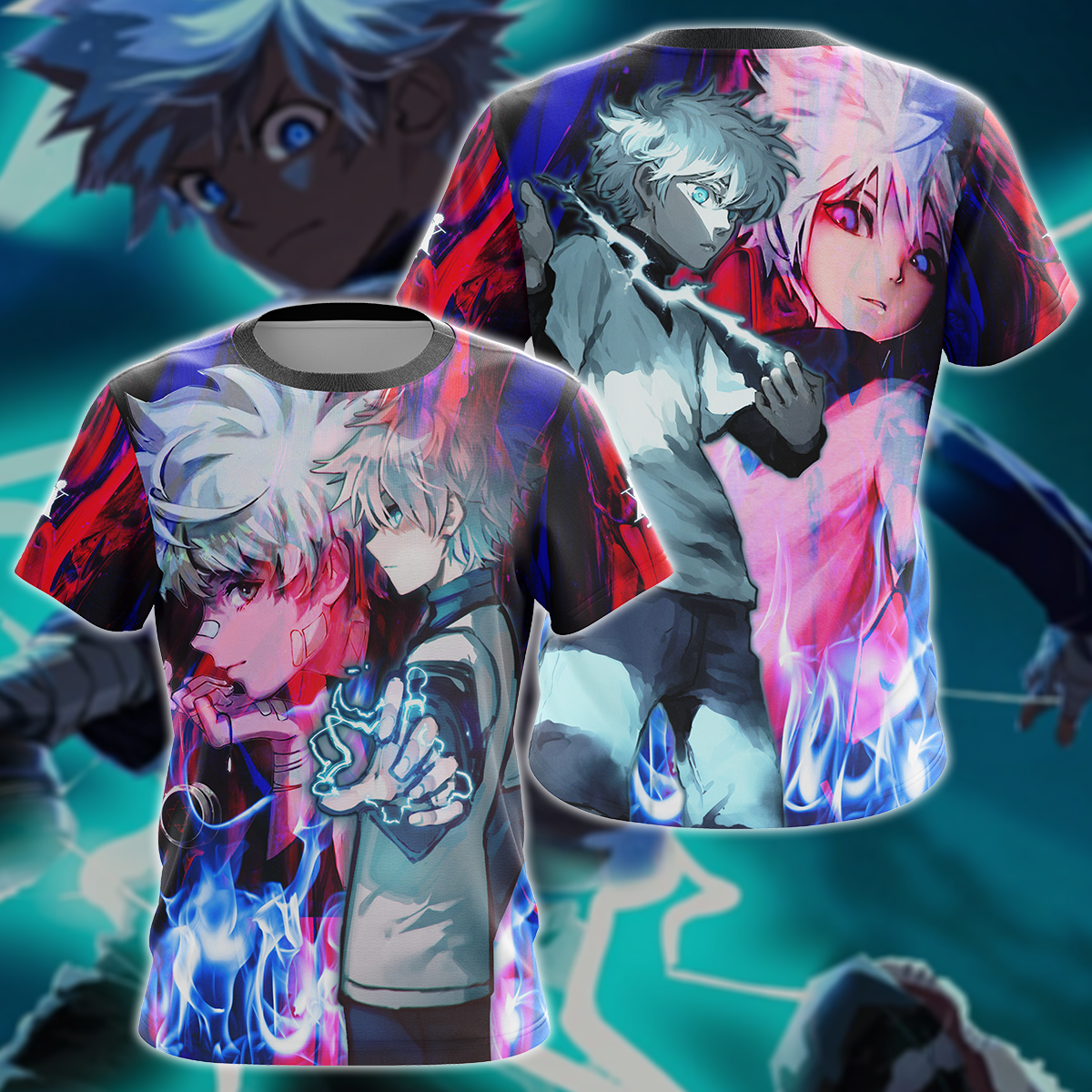 Hunter x Hunter Killua 3D All Over Print T-shirt Tank Top Zip Hoodie Pullover Hoodie Hawaiian Shirt Beach Shorts Jogger T-shirt