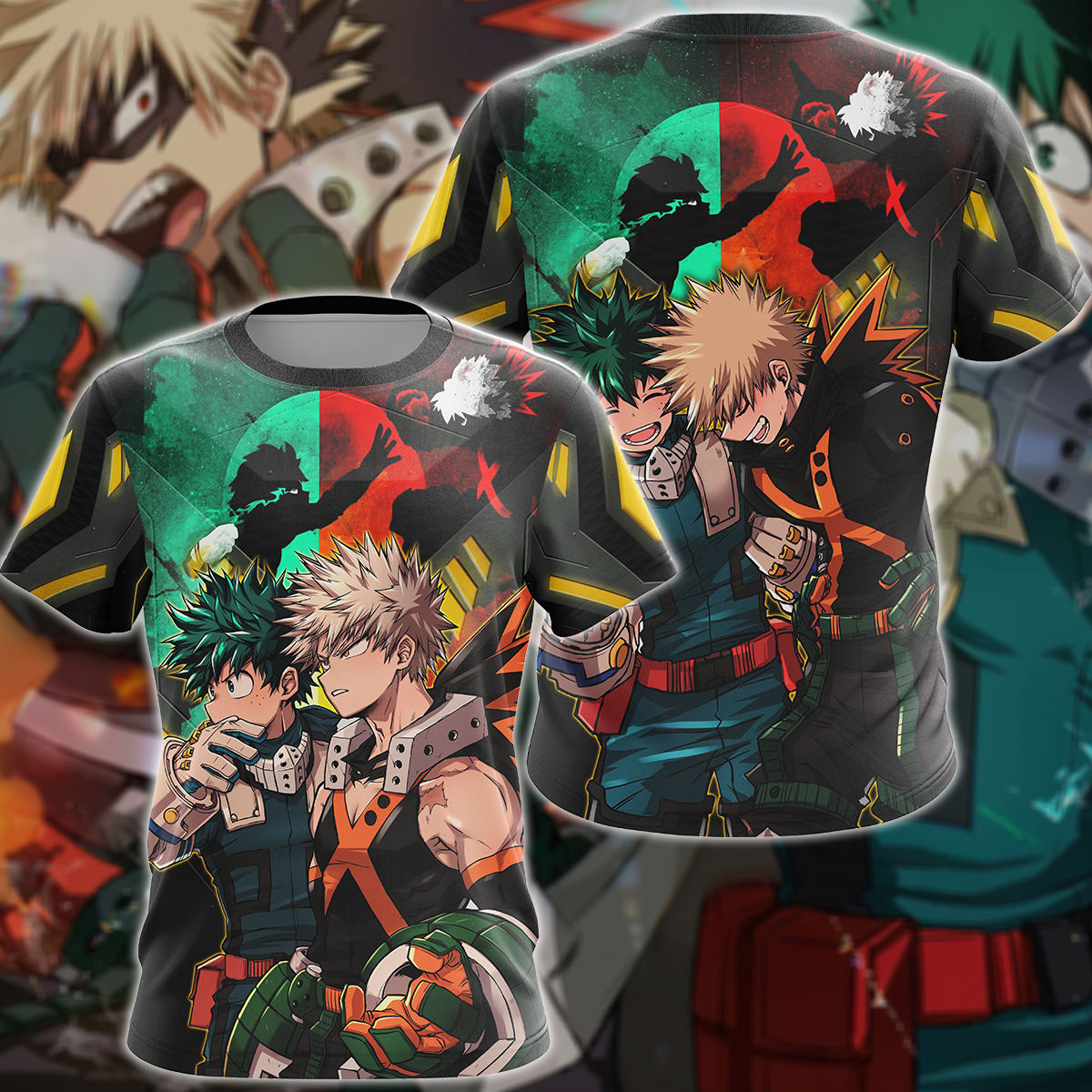 My Hero Academia: Deku x Bakugo 3D All Over Print T-shirt Tank Top Zip Hoodie Pullover Hoodie Hawaiian Shirt Beach Shorts Jogger T-shirt