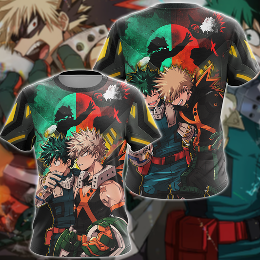My Hero Academia: Deku x Bakugo 3D All Over Print T-shirt Tank Top Zip Hoodie Pullover Hoodie Hawaiian Shirt Beach Shorts Jogger T-shirt