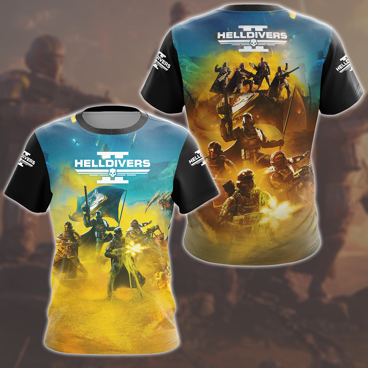 Helldivers 2 Video Game All Over Printed T-shirt Tank Top Zip Hoodie Pullover Hoodie Hawaiian Shirt Beach Shorts Joggers T-shirt S 
