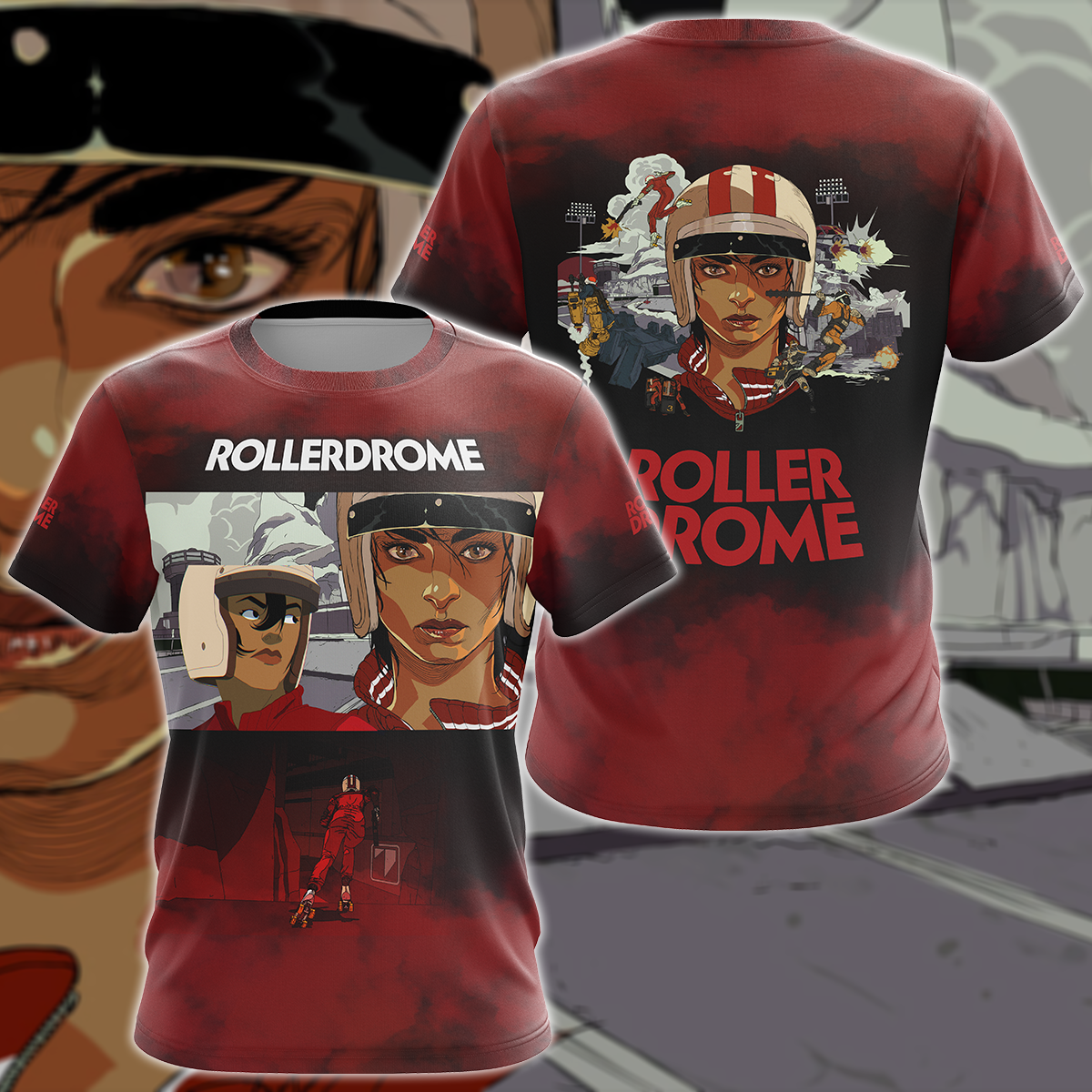 Rollerdrome Video Game 3D All Over Print T-shirt Tank Top Zip Hoodie Pullover Hoodie Hawaiian Shirt Beach Shorts Jogger T-shirt