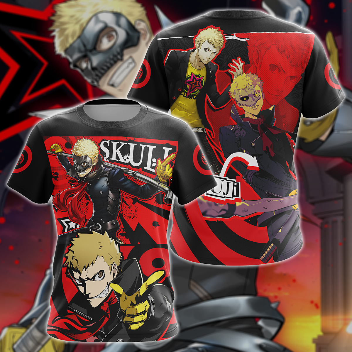 Persona 5 Strikers Ryuji Sakamoto Video Game 3D All Over Print T-shirt Tank Top Zip Hoodie Pullover Hoodie Hawaiian Shirt Beach Shorts Jogger T-shirt