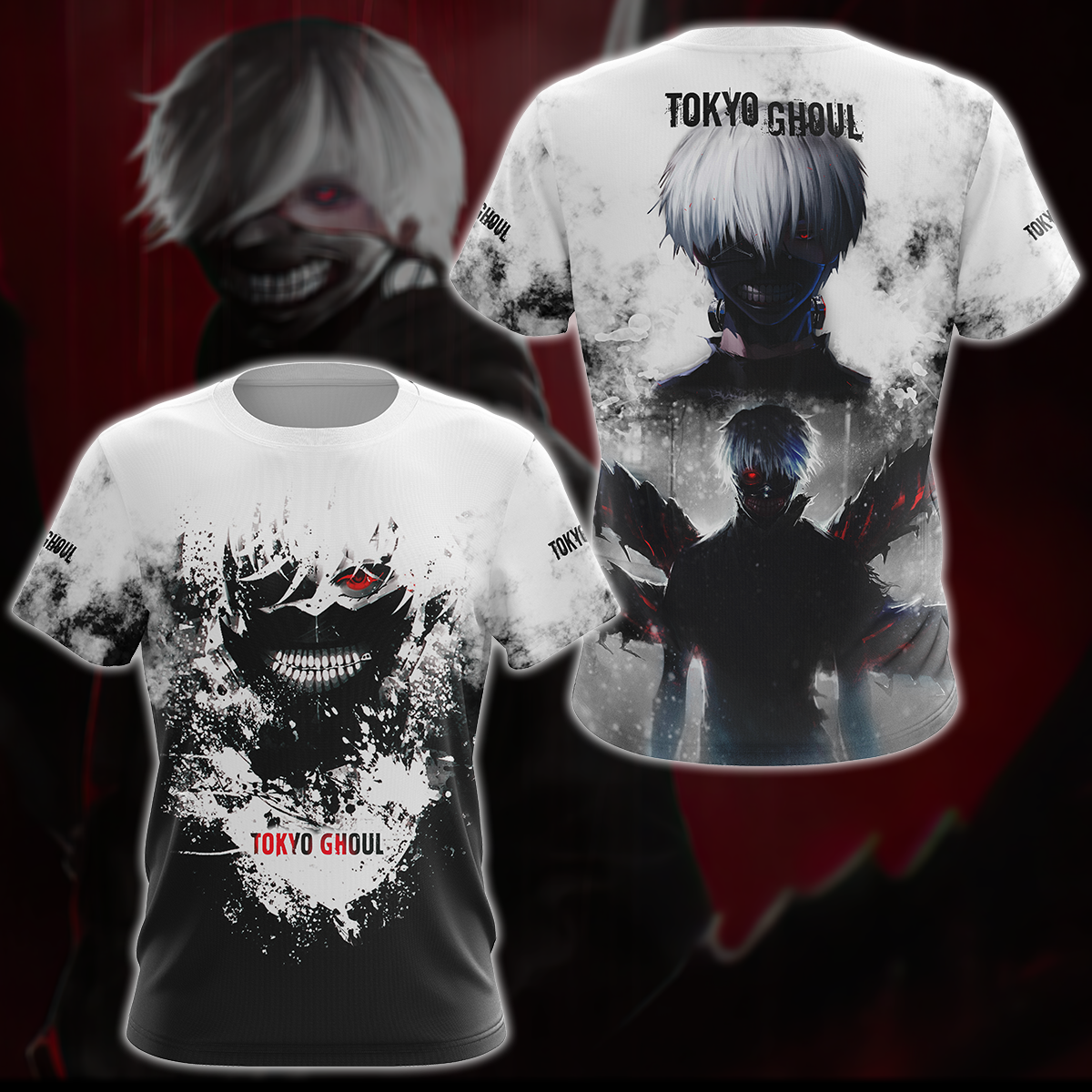 Tokyo Ghoul Anime Anime Manga 3D All Over Printed T-shirt Tank Top Zip Hoodie Pullover Hoodie Hawaiian Shirt Beach Shorts Jogger T-shirt