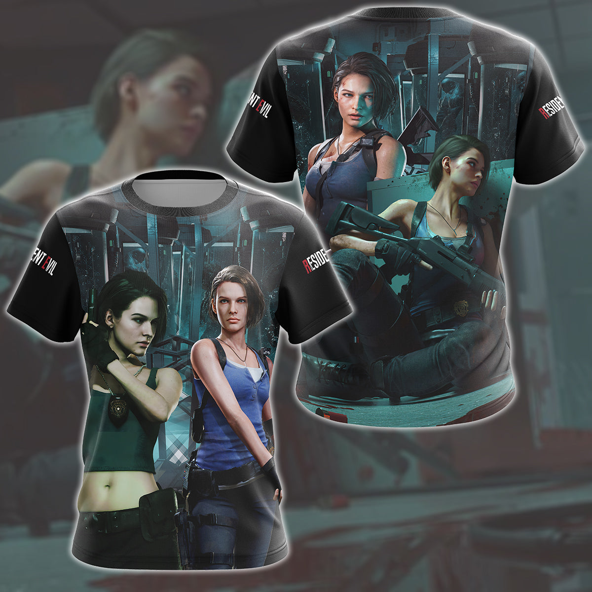 Resident Evil Jill Valentine Video Game All Over Printed T-shirt Tank Top Zip Hoodie Pullover Hoodie Hawaiian Shirt Beach Shorts Joggers