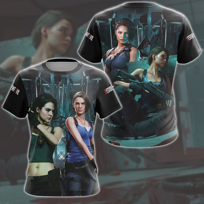 Resident Evil Jill Valentine Video Game All Over Printed T-shirt Tank Top Zip Hoodie Pullover Hoodie Hawaiian Shirt Beach Shorts Joggers