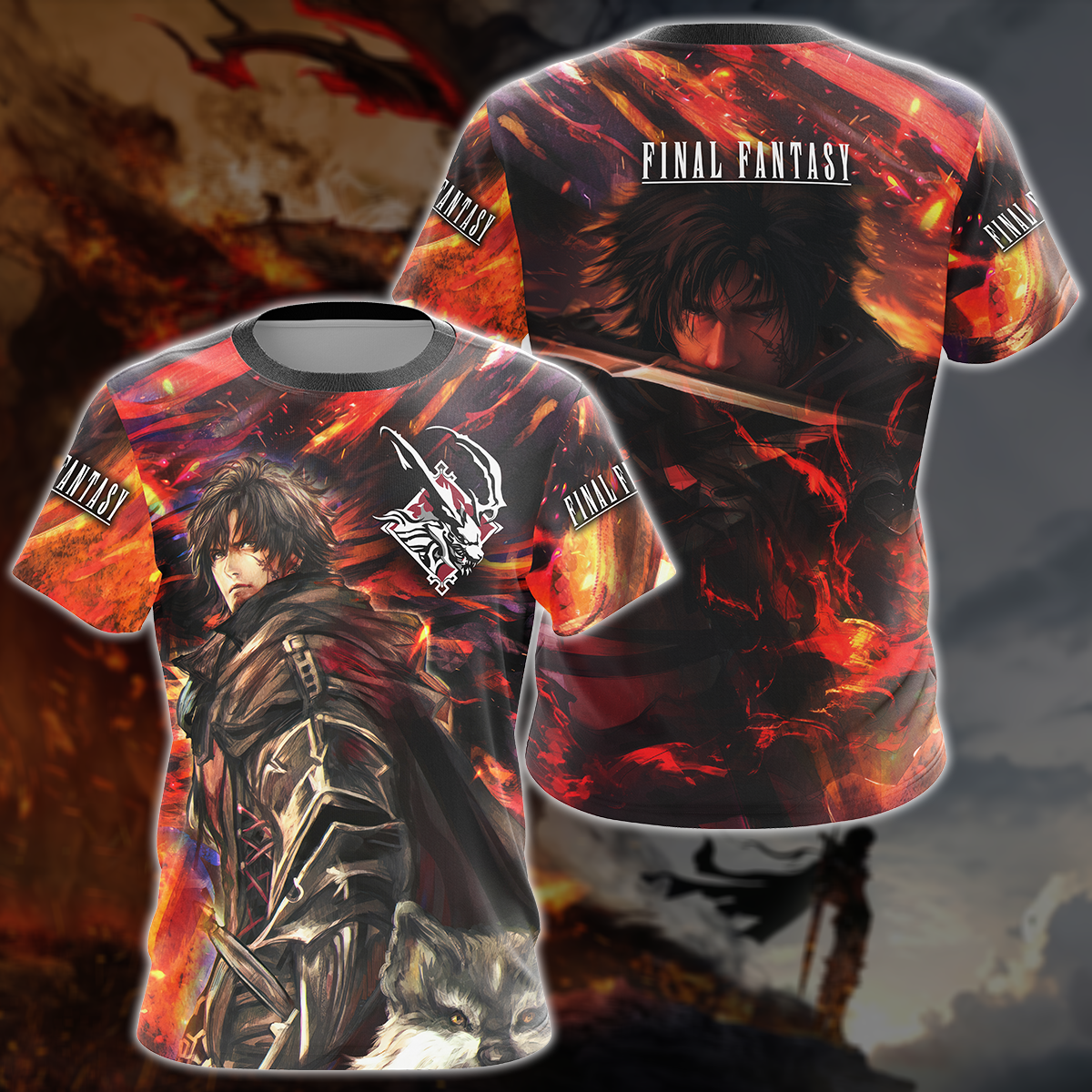 Final Fantasy XVI Video Game 3D All Over Printed T-shirt Tank Top Zip Hoodie Pullover Hoodie Hawaiian Shirt Beach Shorts Joggers T-shirt S 