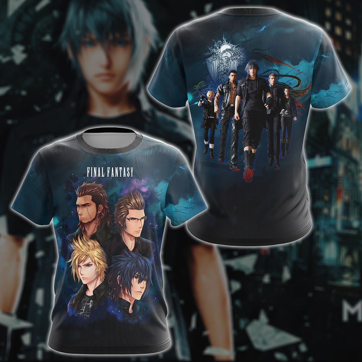 Final Fantasy XV Video Game 3D All Over Printed T-shirt Tank Top Zip Hoodie Pullover Hoodie Hawaiian Shirt Beach Shorts Jogger T-shirt