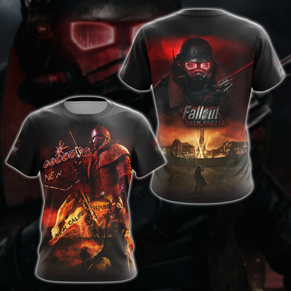 Fallout New Vegas Video Game 3D All Over Printed T-shirt Tank Top Zip Hoodie Pullover Hoodie Hawaiian Shirt Beach Shorts Jogger T-shirt