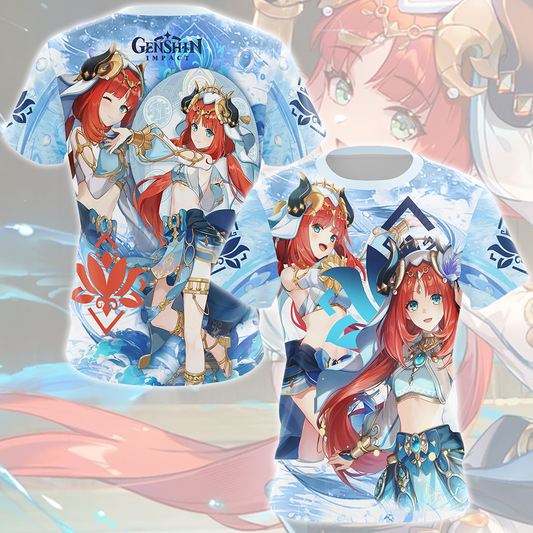 Genshin Impact Nilou Video Game All Over Printed T-shirt Tank Top Zip Hoodie Pullover Hoodie Hawaiian Shirt Beach Shorts Joggers T-shirt