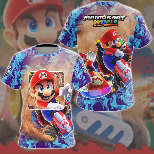Mario Kart World Video Game All Over Printed T-shirt Tank Top Zip Hoodie Pullover Hoodie Hawaiian Shirt Beach Shorts Joggers T-shirt