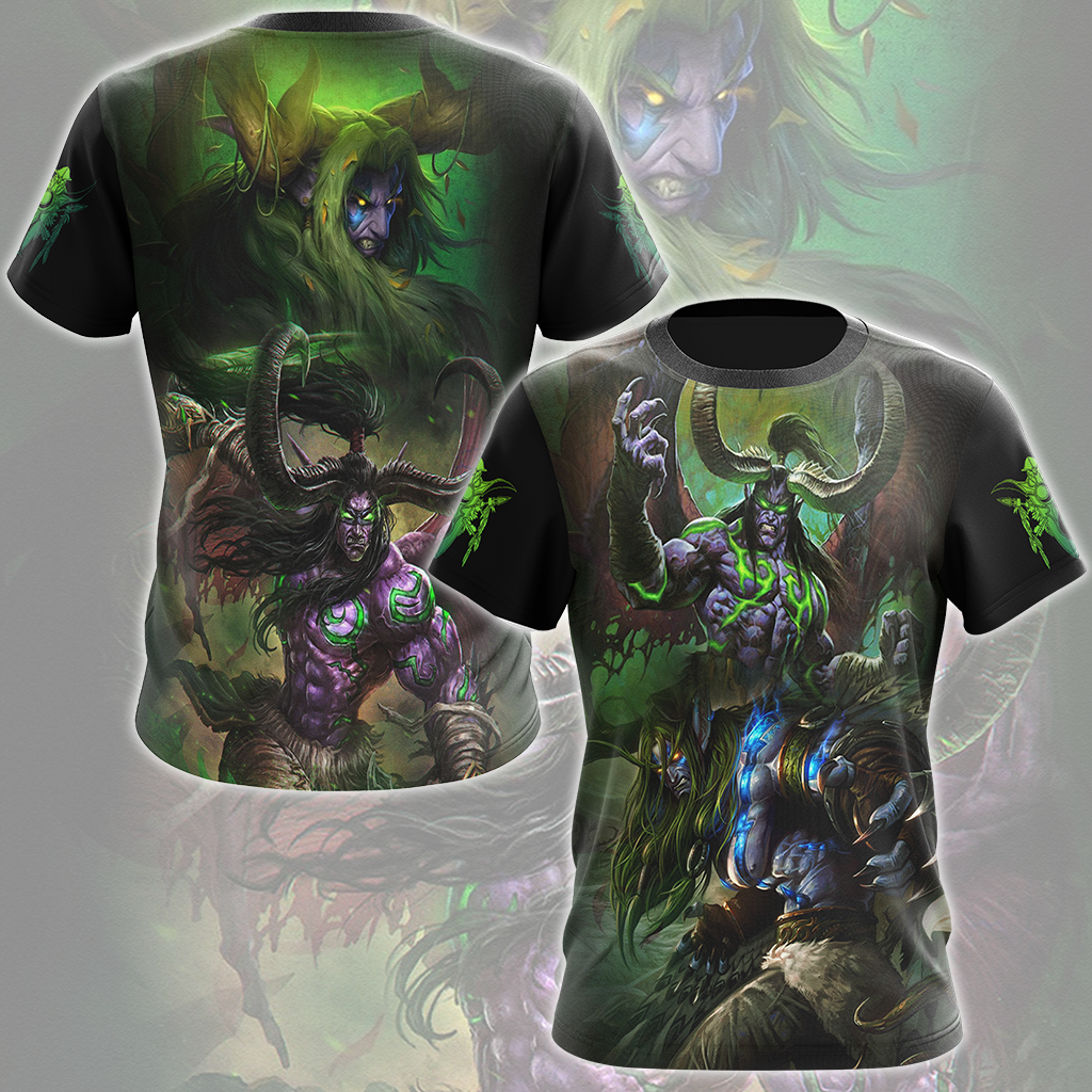 World Of Warcraft Stormrage Brothers - Illidan Stormrage, Malfurion Stormrage Video Game All Over Printed T-shirt Tank Top Zip Hoodie Pullover Hoodie Hawaiian Shirt Beach Shorts Joggers T-shirt