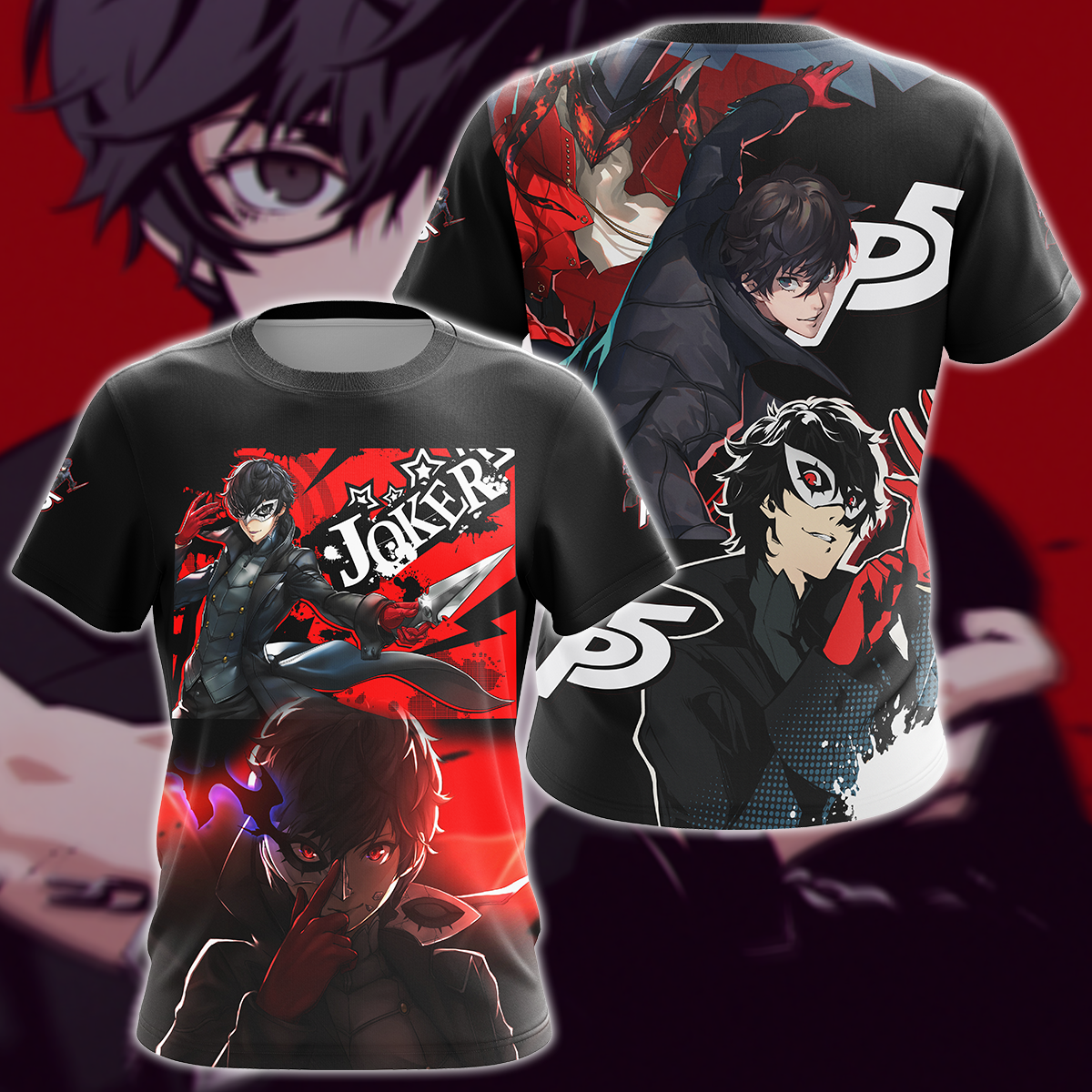 Persona 5 Strikers Video Game 3D All Over Print T-shirt Tank Top Zip Hoodie Pullover Hoodie Hawaiian Shirt Beach Shorts Jogger T-shirt S 