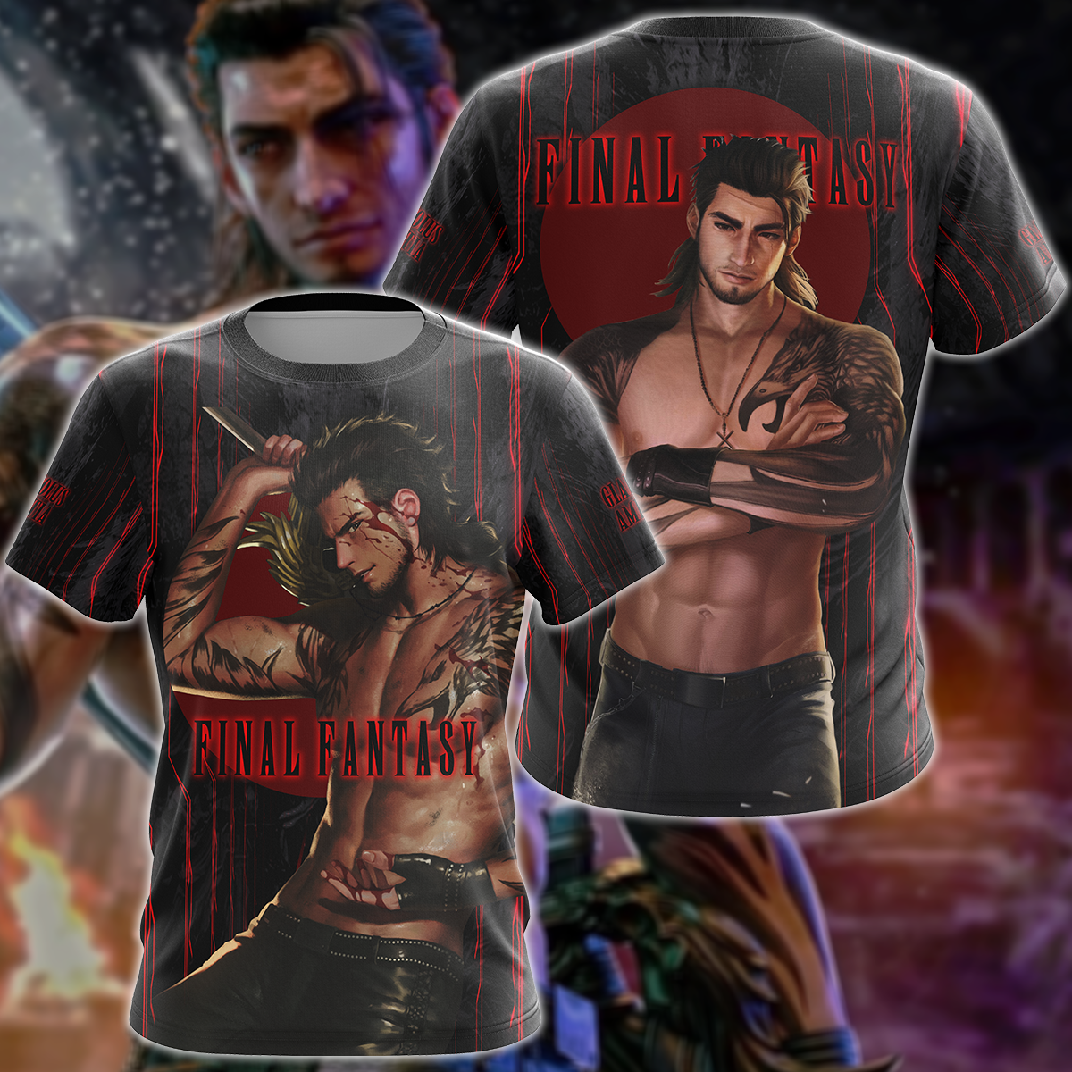 Final Fantasy XV Gladiolus Amicitia Video Game 3D All Over Print T-shirt Tank Top Zip Hoodie Pullover Hoodie Hawaiian Shirt Beach Shorts Jogger T-shirt S 