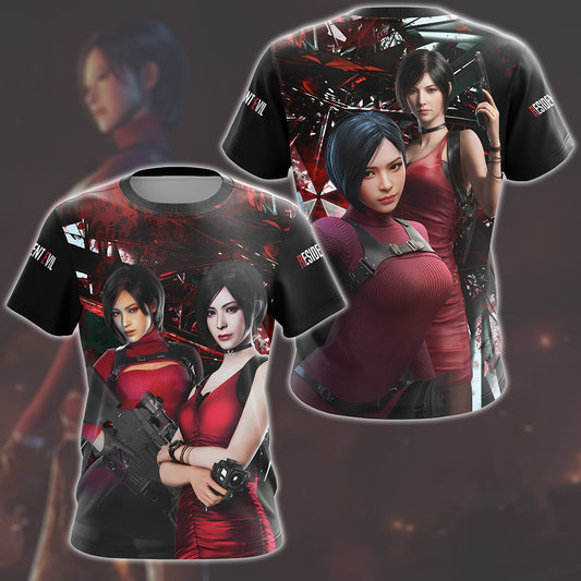 Resident Evil Ada Wong Video Game All Over Printed T-shirt Tank Top Zip Hoodie Pullover Hoodie Hawaiian Shirt Beach Shorts Joggers