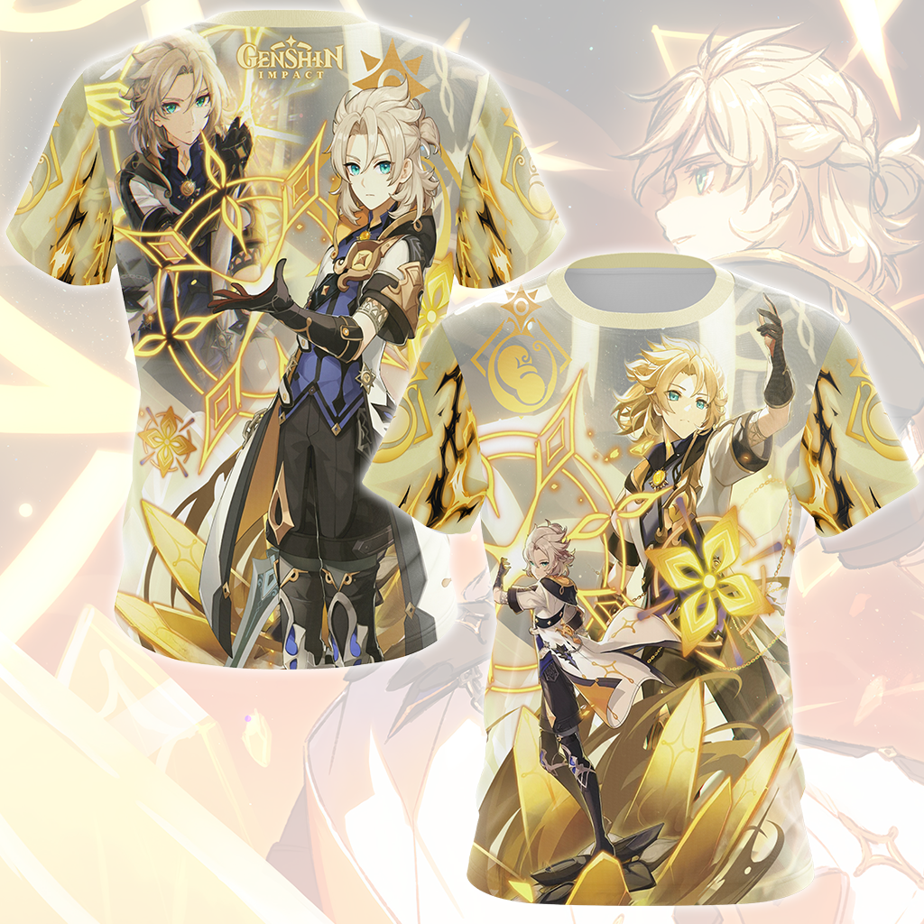 Genshin Impact Albedo Video Game All Over Printed T-shirt Tank Top Zip Hoodie Pullover Hoodie Hawaiian Shirt Beach Shorts Joggers T-shirt