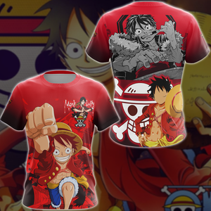 One Piece Monkey D. Luffy Anime Manga 3D All Over Print T-shirt Tank Top Zip Hoodie Pullover Hoodie Hawaiian Shirt Beach Shorts Jogger T-shirt S 