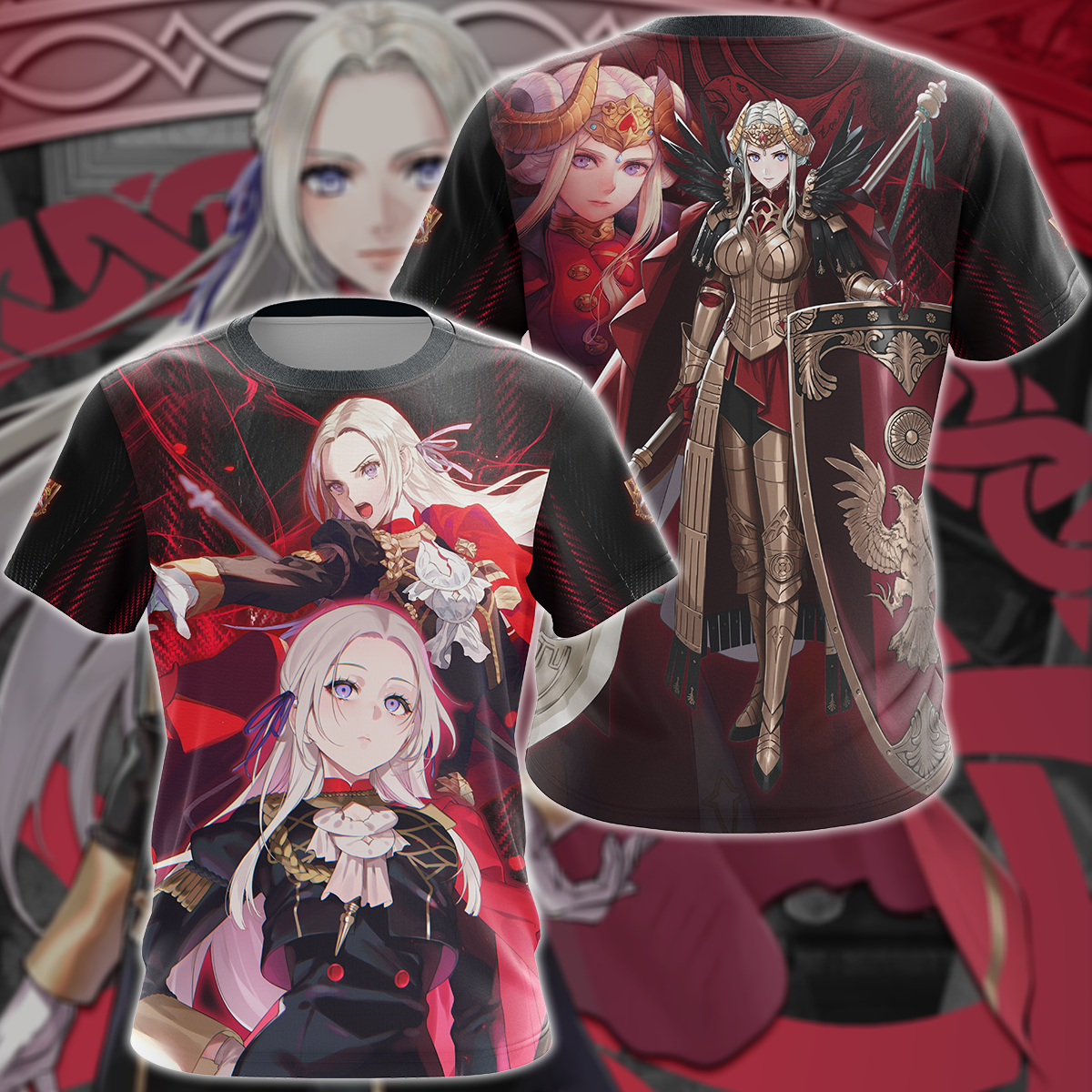 Fire Emblem Edelgard Video Game 3D All Over Print T-shirt Tank Top Zip Hoodie Pullover Hoodie Hawaiian Shirt Beach Shorts Jogger T-shirt