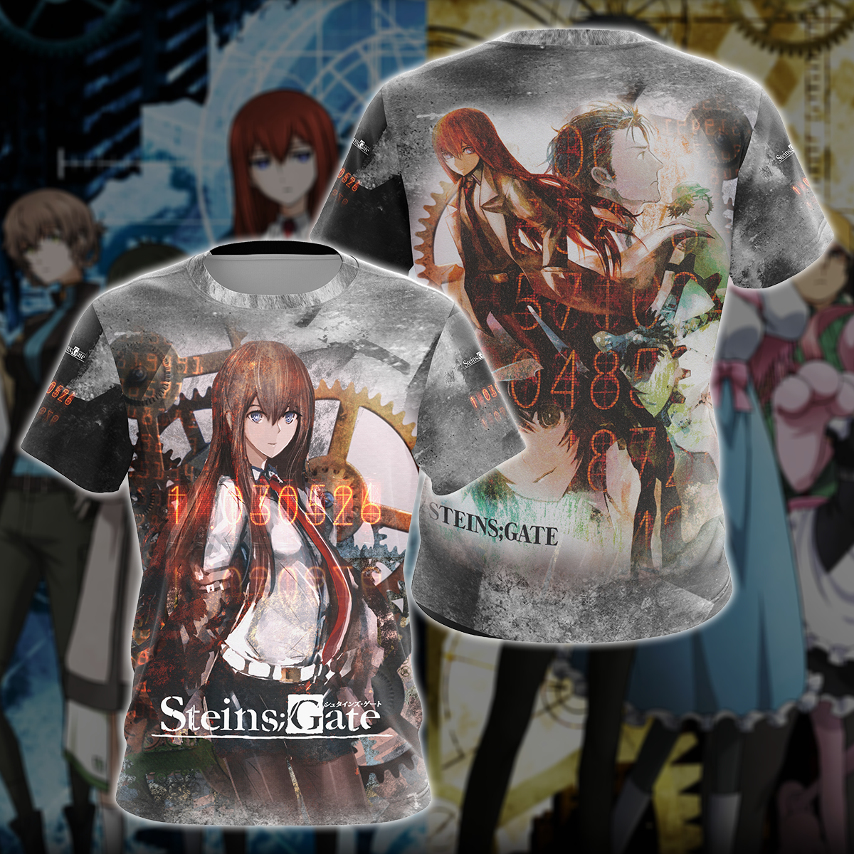 Steins;Gate Anime All-Over T-shirt Hoodie Tank Top Hawaiian Shirt Beach Shorts Joggers T-shirt