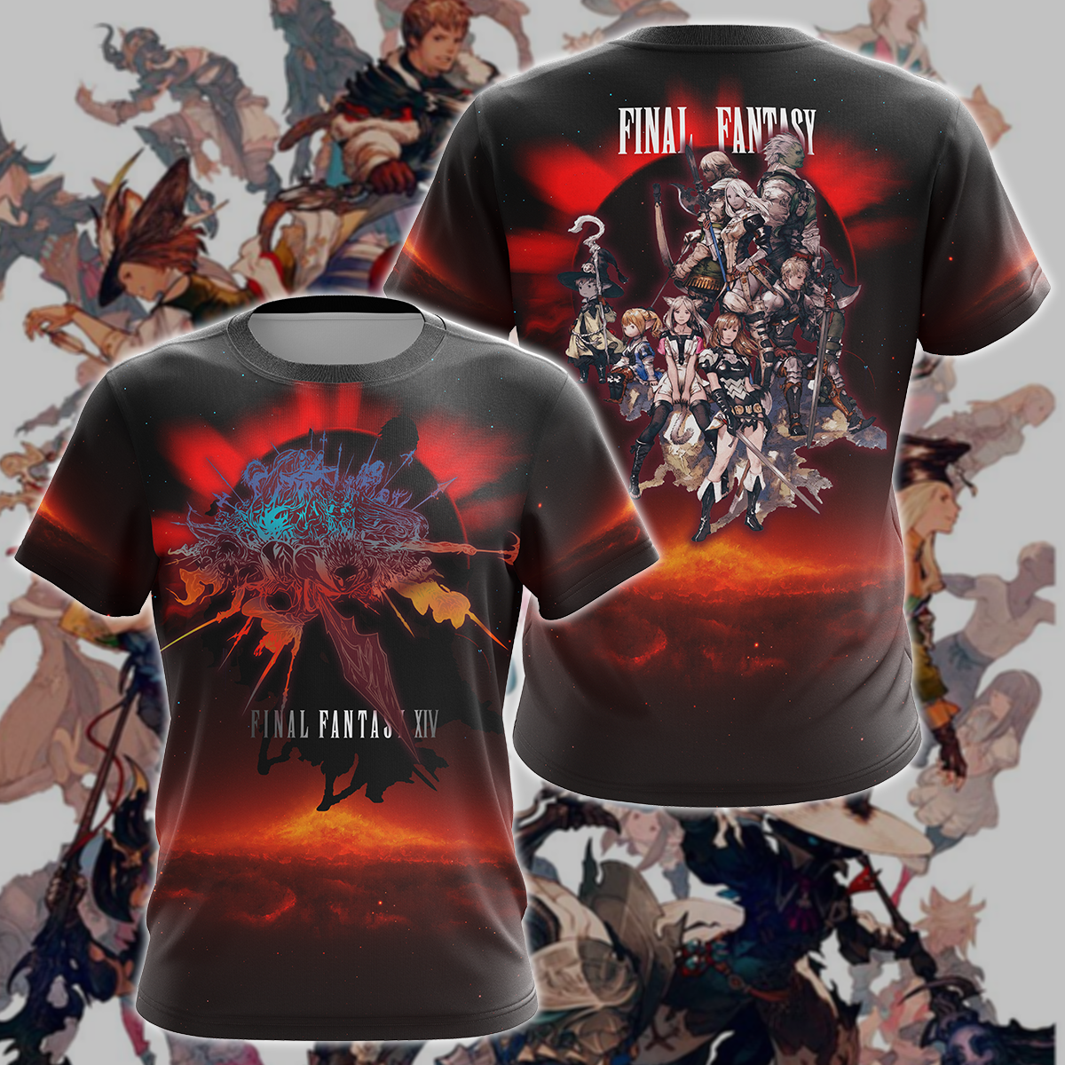 Final Fantasy XIV Video Game 3D All Over Print T-shirt Tank Top Zip Hoodie Pullover Hoodie Hawaiian Shirt Beach Shorts Jogger T-shirt S 