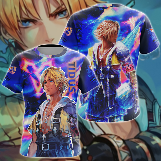 Final Fantasy X Tidus 3D All Over Print T-shirt Tank Top Zip Hoodie Pullover Hoodie Hawaiian Shirt Beach Shorts Jogger T-shirt