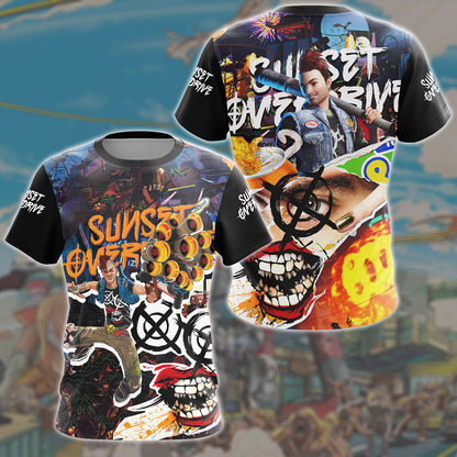 Sunset Overdrive Video Game All Over Printed T-shirt Tank Top Zip Hoodie Pullover Hoodie Hawaiian Shirt Beach Shorts Joggers T-shirt