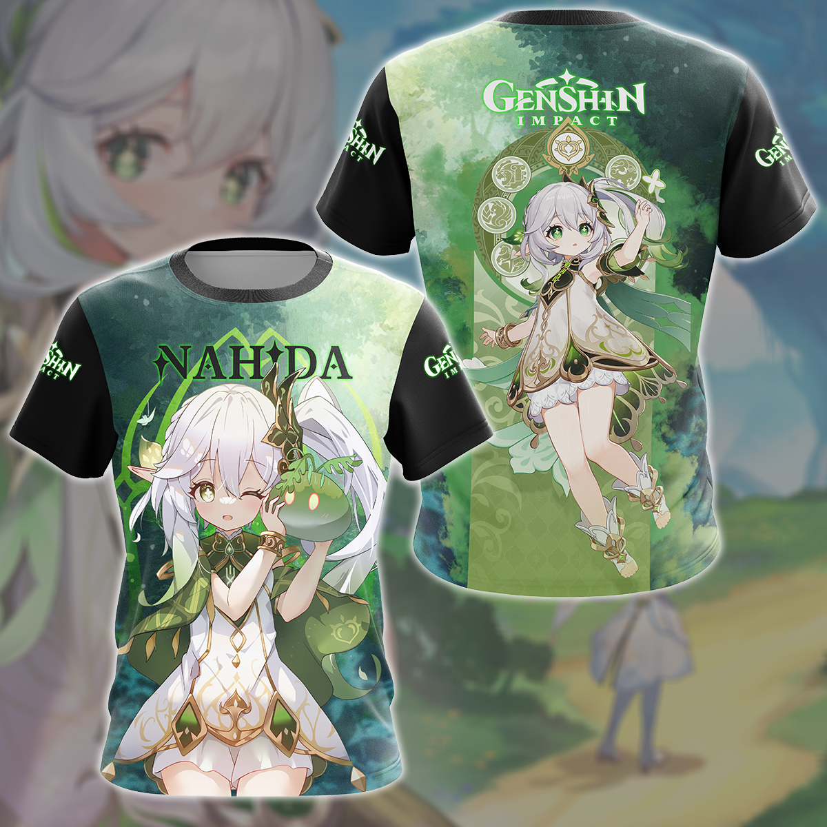 Genshin Impact Nahida Video Game All Over Printed T-shirt Tank Top Zip Hoodie Pullover Hoodie Hawaiian Shirt Beach Shorts Joggers T-shirt