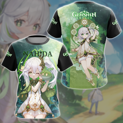Genshin Impact Nahida Video Game All Over Printed T-shirt Tank Top Zip Hoodie Pullover Hoodie Hawaiian Shirt Beach Shorts Joggers T-shirt