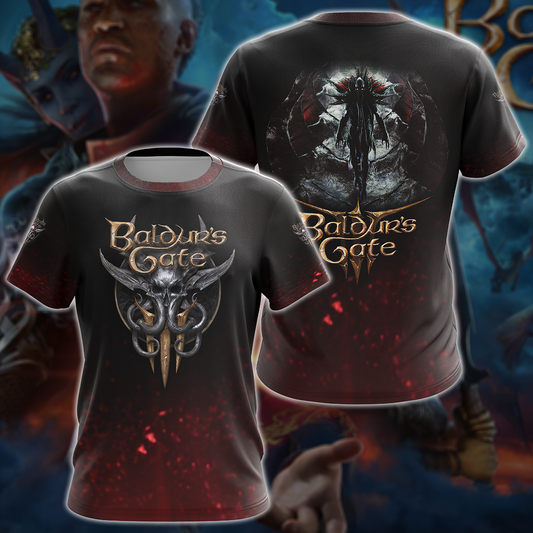 Baldur's Gate 3 Video Game All-Over T-shirt Hoodie Tank Top Hawaiian Shirt Beach Shorts Joggers T-shirt