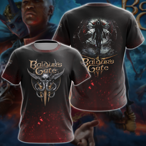 Baldur's Gate 3 Video Game All-Over T-shirt Hoodie Tank Top Hawaiian Shirt Beach Shorts Joggers T-shirt S 