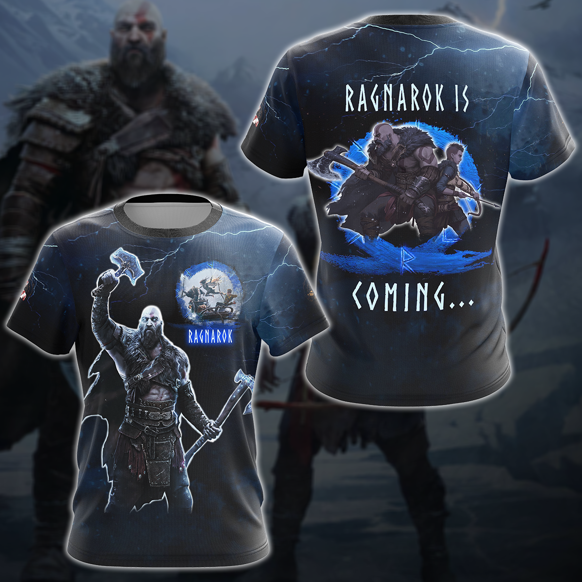 God Of War Ragnarok Video Game 3D All Over Printed T-shirt Tank Top Zip Hoodie Pullover Hoodie Hawaiian Shirt Beach Shorts Jogger T-shirt S 