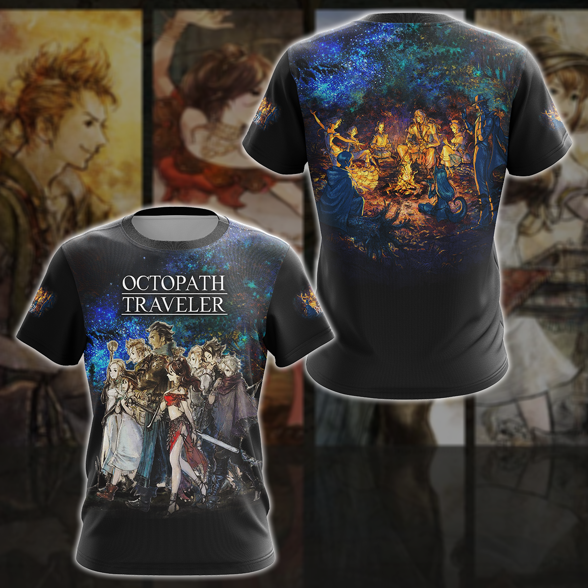 Octopath Traveler II Video Game 3D All Over Printed T-shirt Tank Top Zip Hoodie Pullover Hoodie Hawaiian Shirt Beach Shorts Jogger T-shirt