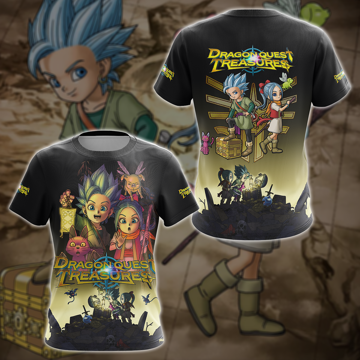 Dragon Quest Treasures Video Game 3D All Over Printed T-shirt Tank Top Zip Hoodie Pullover Hoodie Hawaiian Shirt Beach Shorts Jogger T-shirt