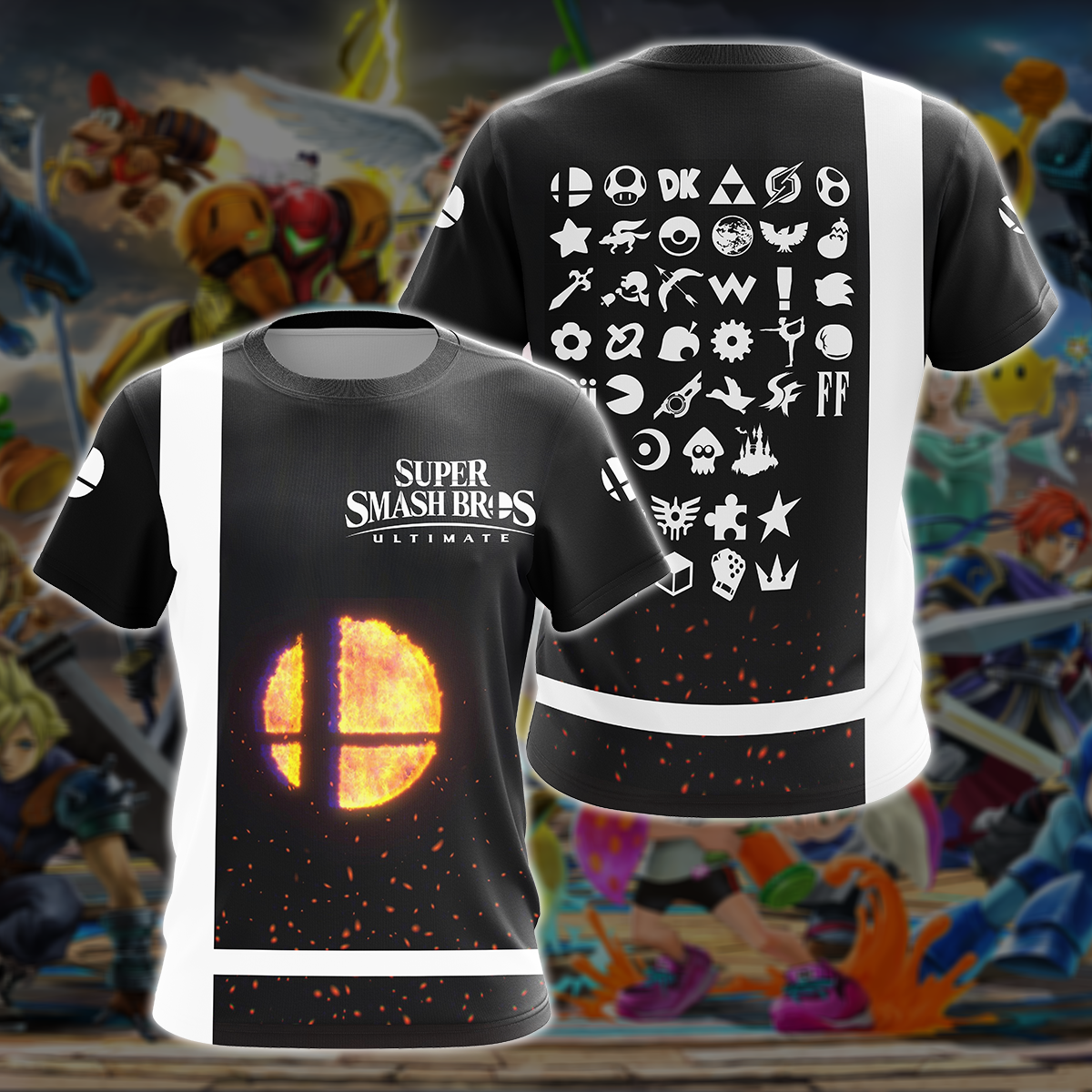 Super Smash Bros. Ultimate Video Game All Over Printed T-shirt Tank Top Zip Hoodie Pullover Hoodie Hawaiian Shirt Beach Shorts Joggers T-shirt