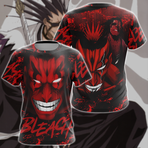 Bleach Kenpachi Zaraki Anime Manga 3D All Over Print T-shirt Tank Top Zip Hoodie Pullover Hoodie Hawaiian Shirt Beach Shorts Jogger T-shirt S 