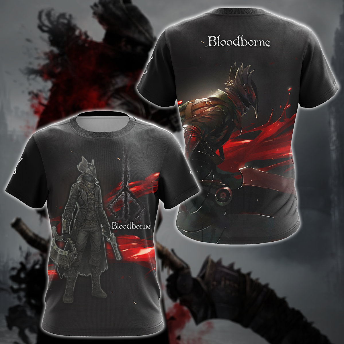 Bloodborne Video Game 3D All Over Printed T-shirt Tank Top Zip Hoodie Pullover Hoodie Hawaiian Shirt Beach Shorts Jogger T-shirt