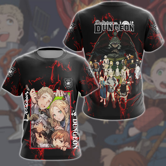 Delicious in Dungeon Anime Manga All Over Printed T-shirt Tank Top Zip Hoodie Pullover Hoodie Hawaiian Shirt Beach Shorts Joggers T-shirt