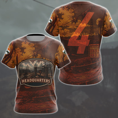 Fallout 4 Vintage National Park Style Video Game All Over Printed T-shirt Tank Top Zip Hoodie Pullover Hoodie Hawaiian Shirt Beach Shorts Joggers
